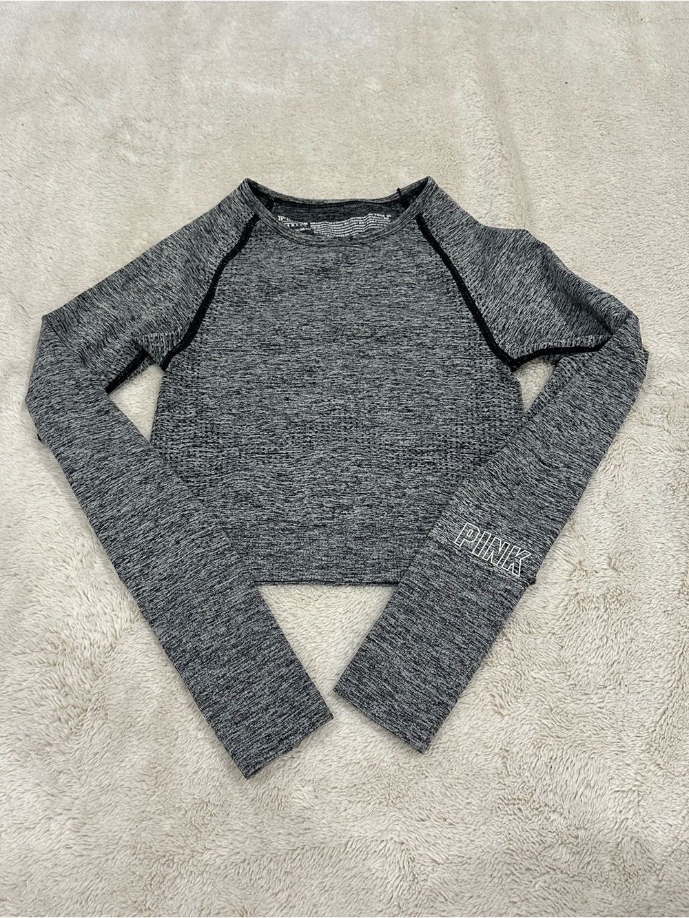 victoria’s secret seamless cropped long sleeve shirt size extra small
